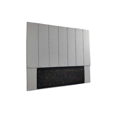 Imagem de Cabeceira Estofada Casal 7 Blocos Não é Segredo Linho Cru Mesclado 140x120