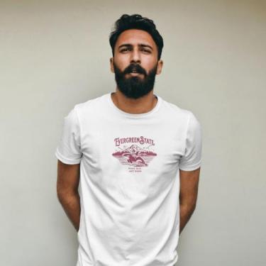 Imagem de Camiseta Masculina Casual Estampada Moderna Polo Blu Malha Algodão do 