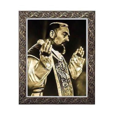 Imagem de Quadro de Padre Pio 3 com moldura - Samaritano, GG (78x108cm)