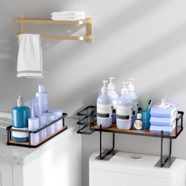 Imagem de Armazenamento sobre vaso sanitário, organizador de prateleira sobre vaso sanitário, organizador de banheiro sobre vaso sanitário com suporte de papel removível, armazenamento acima do vaso sanitário