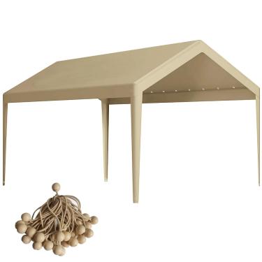 Imagem de Cobertura superior de substituição para carport, capa superior de substituição para moldura de garagem de 3,5 m x 5,8 m, lona de tecido PE 180G impermeável e protegida contra raios UV com elásticos de