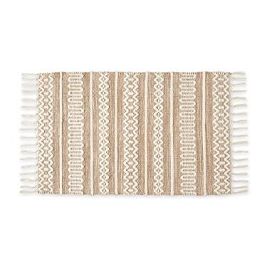 Imagem de DII Coleção de tapetes tecidos texturizados feitos à mão Shag impresso, 6 x 9 m, pedra listrada de chenille