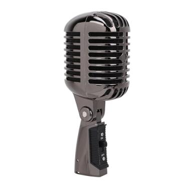 Imagem de Microfone Vocal Dinâmico, Microfone Cardióide Estilo Vintage Com Cabo XLR, Suporte Universal, Microfone Vintage Antigo para Apresentações Ao Vivo, Gravação Em Estúdio