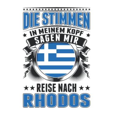 Imagem de Rhodos Notizbuch: Die Stimmen in meinem Kopf Sagen mir Reise nach Rhodos/Griechenland Stimmen Urlaub Rhodos Kreta Greece / 6x9 Zoll / 120 karierte Seiten Seiten