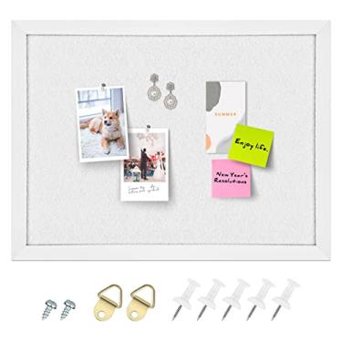 Imagem de Aitakatta Quadro de avisos de quadro de cortiça, quadro de cortiça branco para paredes com feltro, quadro decorativo pendurado para escritório escolar em casa, quadro de visão, 58 x 43 cm, branco 1 peça