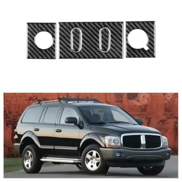 Imagem de IKUESM Compatible with Dodge durango 2004 2005 2006 2007 Car Accessories Carbon fibre interior trim Centre console Power socket trim panel A/B models Black 3/5pcs/set(Black-A)
