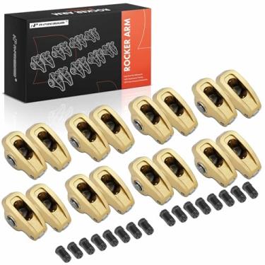 Imagem de A-Premium Kit de braços basculantes de montagem de eixo de alumínio com rolamentos de agulha compatíveis com Chevy SBC (bloco pequeno) 350, proporção de 1,6