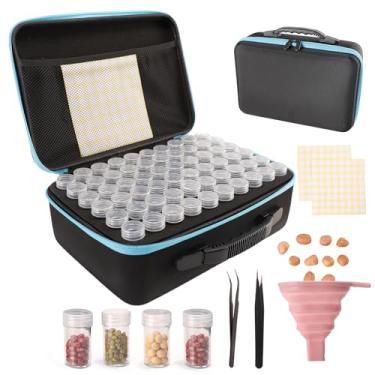 Imagem de IHFAIO Organizador de sementes, recipiente de armazenamento de sementes com 120 compartimentos, caixa de armazenamento de sementes resistente com adesivos de etiqueta de saco com zíper, 120 garrafas