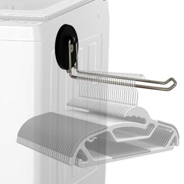 Imagem de Organizador de cabide magnético, suporte de cabide para armário e máquina de lavar roupa – mantém os cabides à mão e organizados, suporte de armazenamento de clipes de cabide, toalheiro (sem