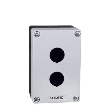 Imagem de Caixa Plástica Tipo Botoeira Vazia - Branca - Modelo BX1 BX1/2 com 2 Furos 22mm