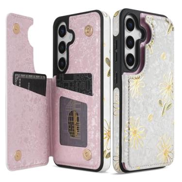 Imagem de NNH Capa carteira compatível com Samsung Galaxy A16 5G com compartimentos para cartões com bloqueio de RFID, capa flip de couro PU, suporte duplo com fecho magnético para Galaxy A16 (6,7 polegadas -