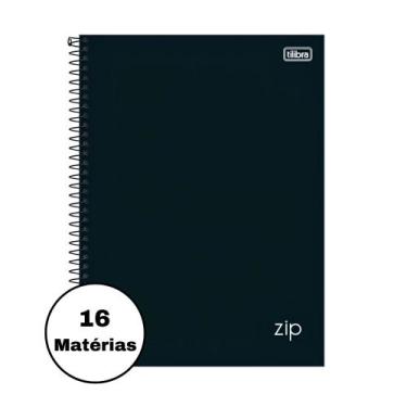 Imagem de Caderno Espiral Grande Zip Preto Universitário 20x27,5cm Opções de 1 /