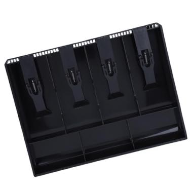 Imagem de Caixa de Armazenamento de Dinheiro Durável Akozon para Caixa Registradora Com 4 Compartimentos para Notas e 3 Bandejas de Moedas, Ideal para Loja, Banco, Supermercado ou Uso