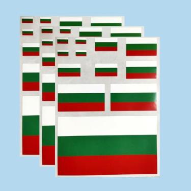 Imagem de Ruoming Ruoming Conjunto de adesivos de bandeira nacional, vários tamanhos, 3 folhas (Bulgária)