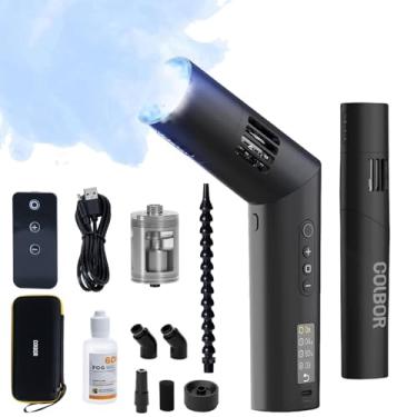 Imagem de COLBOR Fog Machine CF5 Cine Flare Bateria Portátil Máquina de Fumê Portátil com Luzes e Ventilador Corpo Dobrável 25 Níveis Densidade Controle Remoto Sem Fio Nebulizador para Fotografia Festas