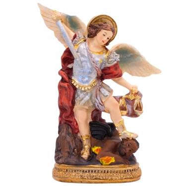 Imagem de Estátua de São Miguel Arcanjo de 12,7 cm | Decoração Católica para Casa ou Escritório | Santo Padroeiro da Polícia e Soldados | Presente religioso para confirmação