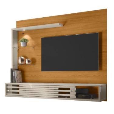 Imagem de Painel TV 50 Pol e Bancada Suspensa Keren Z10 Off/Cinamomo - Mpozenato