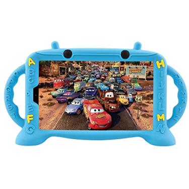 Imagem de CHIN FAI Capa infantil para Samsung Galaxy Tab A7 Lite 22.1 cm modelo 2021 (SM-T220/T225/T227), capa de silicone macio leve à prova de choque com suporte para Galaxy Tab A7 Lite 22.1 cm (azul)