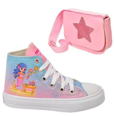 Imagem de Tênis Infantil Feminino Unicórnio Sereia Menina Botinha Cano Alto Club