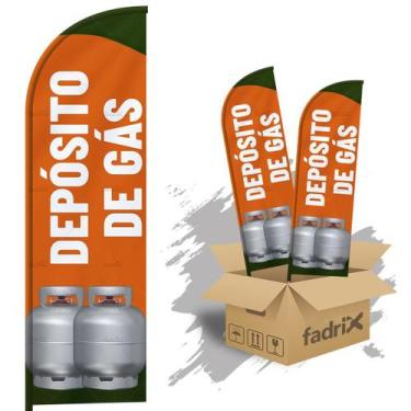 Imagem de Wind Banner Dupla Face 3mt Depósito de Gás Kit C/ 2unds - Fadrix