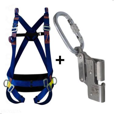 Imagem de Cinto De Segurança 5 Pontos Com Trava Quedas Para Cabo De Aço Proteção