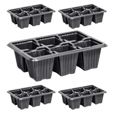 Imagem de Kit 30 Bandeja Sementeira De Germinação Caseira Horta 15 Células Peque