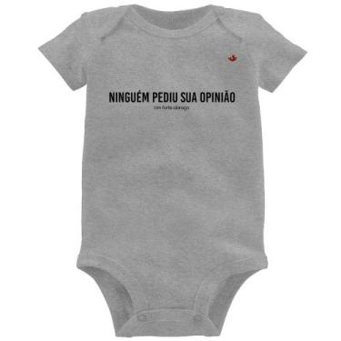 Imagem de Body Bebê Ninguém pediu sua opinião - Foca na Moda, Cinza, G