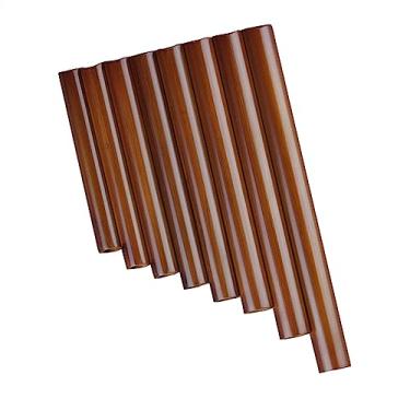 Imagem de Flauta de bambu natural, instrumento musical feito à mão, 8 canos, chave G, flauta
