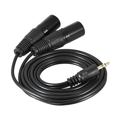 Imagem de Plugue Masculino XLR a 3,5 Mm Duplo, Fio de Cabo de Cabo de Cabo de AUX de 1,5 m/ 5ft para Micphone Audio para Monitor de Estúdio e Telefones