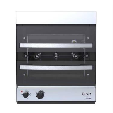 Imagem de Forno Assador Rotativo a Gás 3 Espetos de Embutir Top Chef Inox - Venax