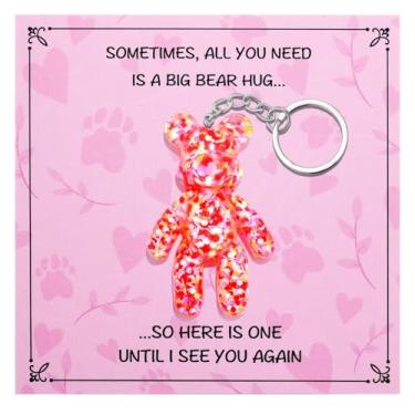 Imagem de Urso preocupado, abraço de urso de bolso, presentes de ansiedade para mulheres e homens, presente de positividade de saúde mental, presentes de apoio emocional para amigos, presente confortável para