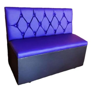 Imagem de Poltrona sofá booth 1,10 assento e encosto roxo base preta - O REI DAS