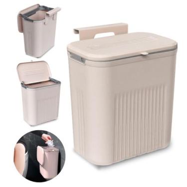 Imagem de Lixeira Suspensa Montada Na Parede 9l Lixo De Cozinha - Arqplast, Rose