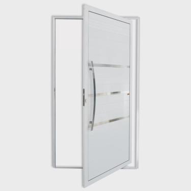 Imagem de Porta de Alumínio Pivotante Lambri 210x120cm com Puxador Evolution Super Brimak