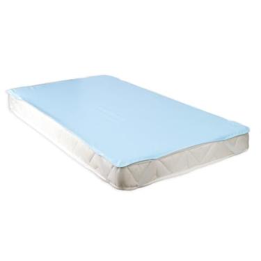 Imagem de Capa Protetora de Colchão Impermeável Casal Queen 158x198cm com Elástico (Azul Bebê)