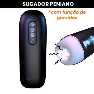 Imagem de Masturbador Masculino com Sugador Vai e Vem Rotativo Potente Recarregá