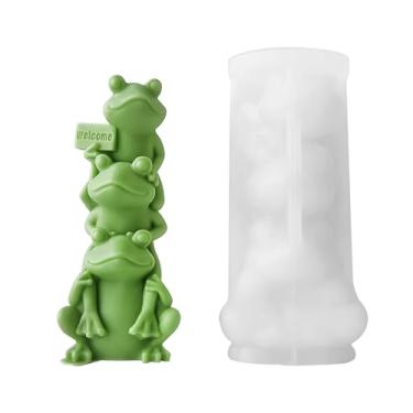 Imagem de Molde de vela para fabricação de velas, molde de silicone 3D para fundição de resina, faça você mesmo, gesso, argila de polímero, decoração de casa (sapo)