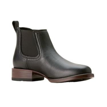 Imagem de ARIAT Bota masculina Booker bico redondo Chelsea até o tornozelo - preta, Cervo preto, 11 Wide