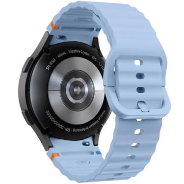 Imagem de DEALELE Pulseiras de substituição compatíveis com Samsung Galaxy Watch 7/6 / 5/4 de 40 mm / 44 mm / FE / 6 Classic / 5 Pro/4 Classic, pulseira de silicone sem lacunas de 20 mm para mulheres e homens