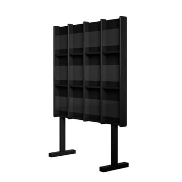 Imagem de Porta-jornais de chão Porta-revistas de chão, estante de leitura de madeira maciça, porta-livros criativo para exposição de jornais e CDs Porta-revistas de chão(Preto)