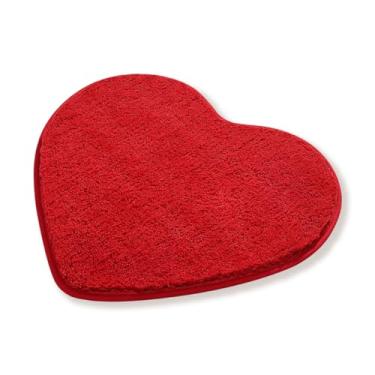 Imagem de Molesun Tapete de banho de coração fofo tapete de banheiro, tapete de chuveiro macio microfibra engraçado tapete de banho absorvente de água, tapete de banheiro para quarto de crianças, quarto,