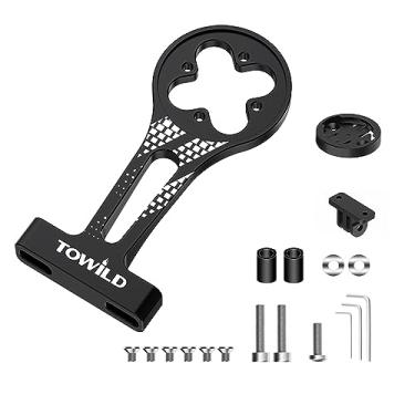 Imagem de towild AS80 Suporte de computador de bicicleta para bicicleta de estrada, guiador integrado, suporte frontal, liga de alumínio, compatível com computador Garmin, câmera de ação GoPro, luz de bicicleta