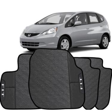 Imagem de LINDO JOGO TAPETE 4 PEÇAS CARRO AUTOMOTIVO  NA COR PRETO  Honda Fit 20