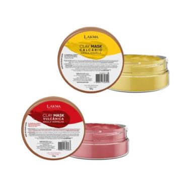 Imagem de Kit Máscaras de Argila Lakma 150g Argila Vermelha e Amarela para Cuida