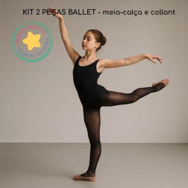 Imagem de Kit Body Collant + Meia Calça fina Infantil de Ballet - Magic Sky, Pre