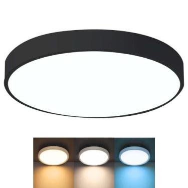 Imagem de Luminaria Plafon Led Sobrepor 3 Tons Teto Moderno Decoraçao Empresa Qu