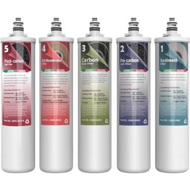 Imagem de Conjunto de substituição de filtro de osmose reversa GWS ProQ2 para PROQ2, filtros de água RO de 5 estágios para sistema de filtragem de água embaixo da pia, cartucho de substituição de filtro de