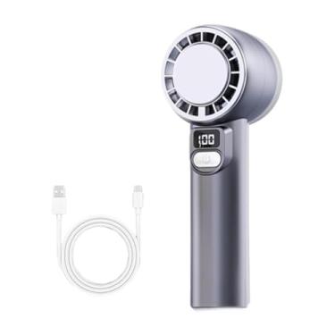 Imagem de XLWLLNJ Ventilador de mão Ventilador pessoal para mulheres e homens Leve Multifuncional Refrigeração de ar Portátil para esportes festivos ao ar livre Viagens, Cinza