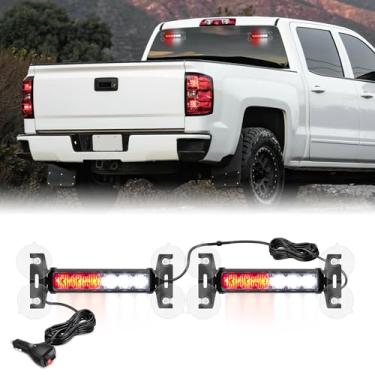 Imagem de Nilight Luzes estroboscópicas de 12 LEDs 2 em 1 vermelho branco aviso de emergência perigo de segurança painel frontal/traseiro pára-brisa luz piscante para carros, caminhões, polícia, bombeiro, arado