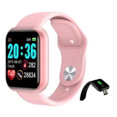 Imagem de Relógio Inteligente Smartwatch D20 Rosa - Batimento